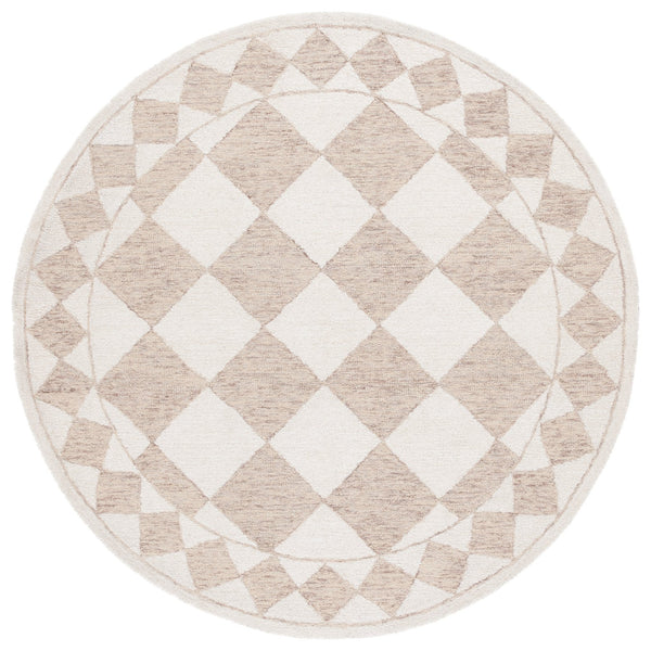 Safavieh Ebony Hand-tufted Area Rug – Luxurious Geometric Design In Soft Blue And Ivory For Modern Spaces Light Brown ,Ivory Wool,Polyester Ebn122t-9