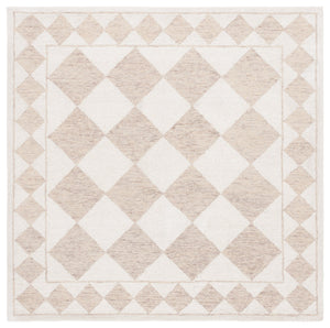 Safavieh Ebony Hand-tufted Area Rug – Luxurious Geometric Design In Soft Blue And Ivory For Modern Spaces Light Brown ,Ivory Wool,Polyester Ebn122t-9