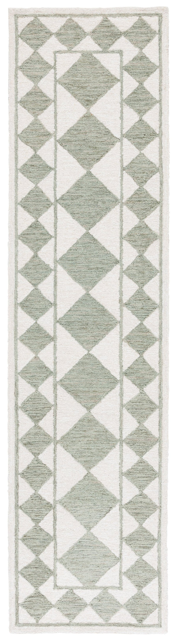 Safavieh Ebony Hand-tufted Area Rug – Luxurious Geometric Design In Soft Blue And Ivory For Modern Spaces Sage ,Ivory Wool,Polyester Ebn122w-9