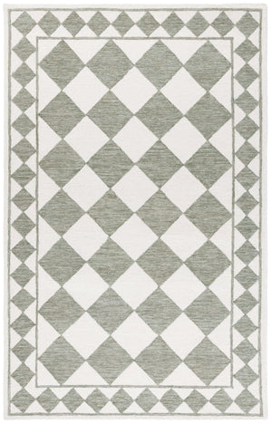 Safavieh Ebony Hand-tufted Area Rug – Luxurious Geometric Design In Soft Blue And Ivory For Modern Spaces Sage ,Ivory Wool,Polyester Ebn122w-9
