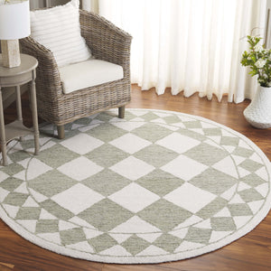 Safavieh Ebony Hand-tufted Area Rug – Luxurious Geometric Design In Soft Blue And Ivory For Modern Spaces Sage ,Ivory Wool,Polyester Ebn122w-9