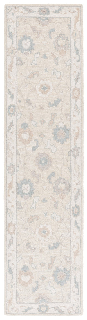 Safavieh Ebony Hand Tufted Wool Area Rug - Exquisite Floral Design For Timeless Home Elegance And Comfort Beige ,Ivory Wool Pile Ebn136b-2