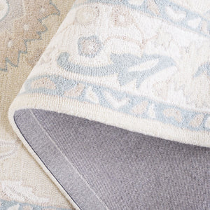Safavieh Ebony Hand Tufted Wool Area Rug - Exquisite Floral Design For Timeless Home Elegance And Comfort Beige ,Ivory Wool Pile Ebn136b-2