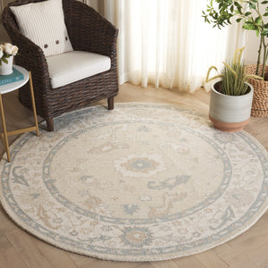 Safavieh Ebony Hand Tufted Wool Area Rug - Exquisite Floral Design For Timeless Home Elegance And Comfort Beige ,Ivory Wool Pile Ebn136b-2
