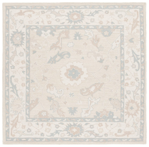 Safavieh Ebony Hand Tufted Wool Area Rug - Exquisite Floral Design For Timeless Home Elegance And Comfort Beige ,Ivory Wool Pile Ebn136b-2