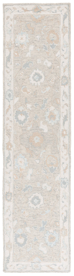 Safavieh Ebony Hand-Tufted 9X12 Wool Rug In Light Grey Ivory — Traditional Oriental Motif, Plush 3/8" Pile EBN136G-9