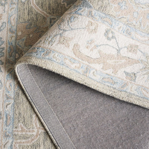 Safavieh Ebony Hand Tufted Wool Area Rug - Exquisite Floral Design For Timeless Home Elegance And Comfort Light Grey ,Ivory Wool Pile Ebn136g-4r