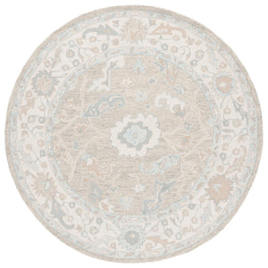 Safavieh Ebony Hand-Tufted 9X12 Wool Rug In Light Grey Ivory — Traditional Oriental Motif, Plush 3/8" Pile EBN136G-9