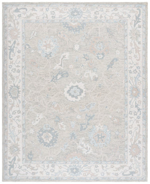 Safavieh Ebony Hand Tufted Wool Area Rug - Exquisite Floral Design For Timeless Home Elegance And Comfort Light Grey ,Ivory Wool Pile Ebn136g-4r