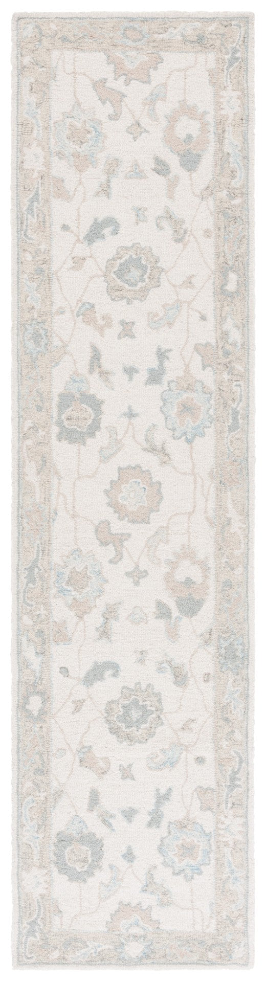 Safavieh Ebony Hand Tufted Wool Area Rug - Exquisite Floral Design For Timeless Home Elegance And Comfort Ivory ,Blue Wool Pile Ebn136m-2