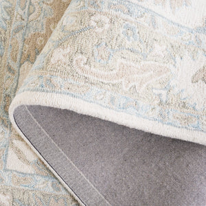 Safavieh Ebony Hand Tufted Wool Area Rug - Exquisite Floral Design For Timeless Home Elegance And Comfort Ivory ,Blue Wool Pile Ebn136m-2