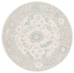 Safavieh Ebony Hand Tufted Wool Area Rug - Exquisite Floral Design For Timeless Home Elegance And Comfort Ivory ,Blue Wool Pile Ebn136m-2