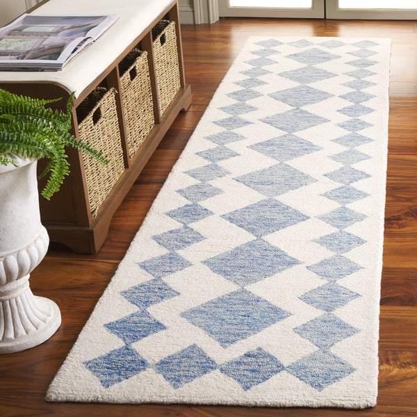 Safavieh Ebony Hand-tufted Area Rug - Elegant Modern Design In Soft Wool & Jute For Stylish Home Decor Blue ,Ivory 60% Wool,15% Jute,15% Polyester,10% Cotton Ebn137m-6