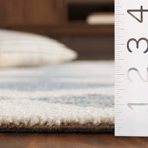 Safavieh Ebony Hand-tufted Area Rug - Elegant Modern Design In Soft Wool & Jute For Stylish Home Decor Blue ,Ivory 60% Wool,15% Jute,15% Polyester,10% Cotton Ebn137m-6