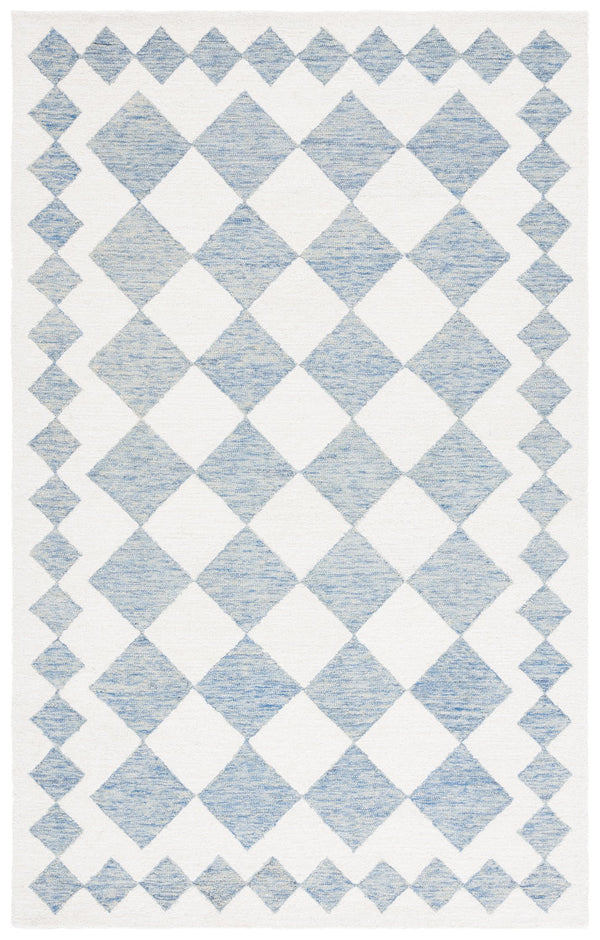 Safavieh Ebony Hand-tufted Area Rug - Elegant Modern Design In Soft Wool & Jute For Stylish Home Decor Blue ,Ivory 60% Wool,15% Jute,15% Polyester,10% Cotton Ebn137m-6