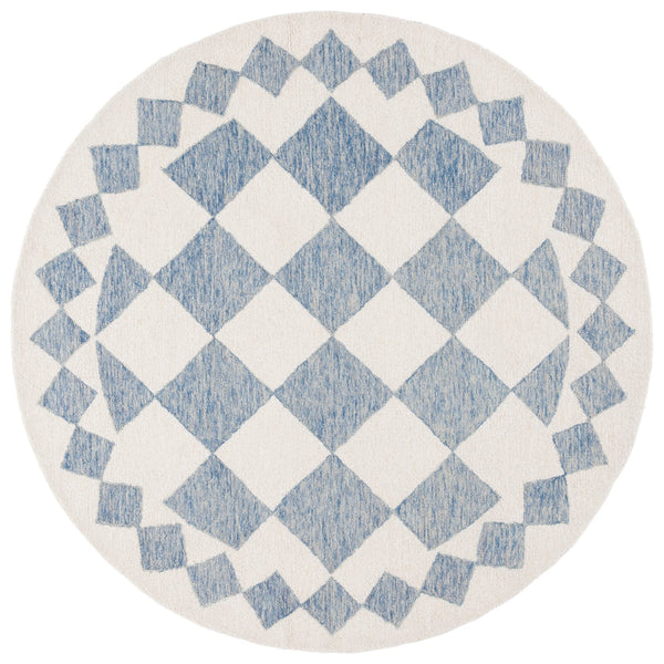 Safavieh Ebony Hand-tufted Area Rug - Elegant Modern Design In Soft Wool & Jute For Stylish Home Decor Blue ,Ivory 60% Wool,15% Jute,15% Polyester,10% Cotton Ebn137m-6