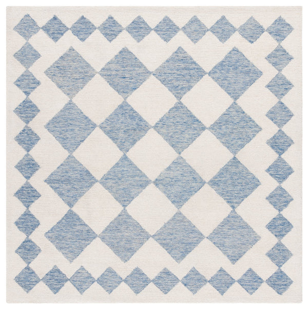 Safavieh Ebony Hand-tufted Area Rug - Elegant Modern Design In Soft Wool & Jute For Stylish Home Decor Blue ,Ivory 60% Wool,15% Jute,15% Polyester,10% Cotton Ebn137m-6