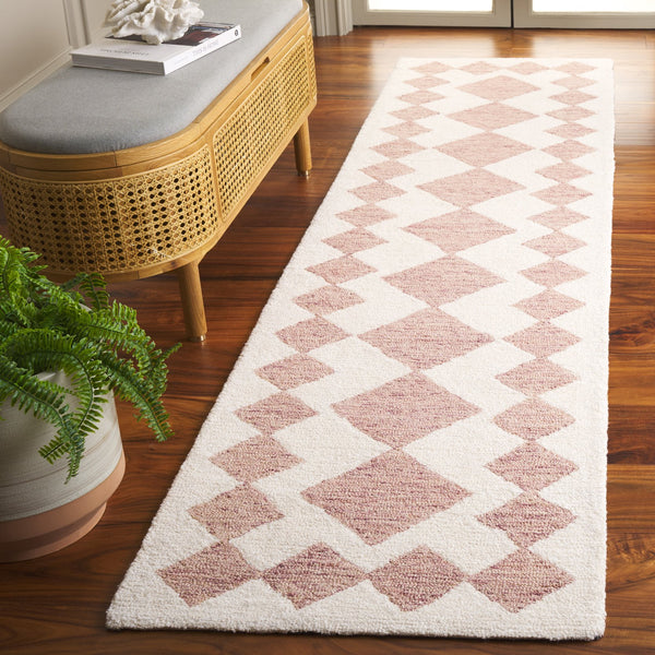 Safavieh Ebony Hand-tufted Area Rug - Elegant Modern Design In Soft Wool & Jute For Stylish Home Decor Pink ,Ivory 60% Wool,15% Jute,15% Polyester,10% Cotton Ebn137p-4