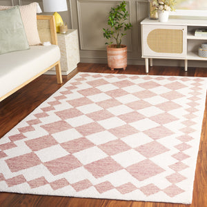 Safavieh Ebony Hand-tufted Area Rug - Elegant Modern Design In Soft Wool & Jute For Stylish Home Decor Pink ,Ivory 60% Wool,15% Jute,15% Polyester,10% Cotton Ebn137p-4