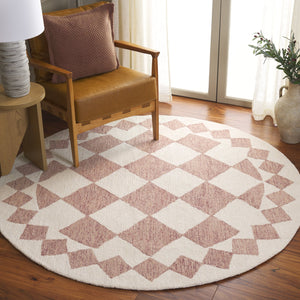 Safavieh Ebony Hand-tufted Area Rug - Elegant Modern Design In Soft Wool & Jute For Stylish Home Decor Pink ,Ivory 60% Wool,15% Jute,15% Polyester,10% Cotton Ebn137p-4