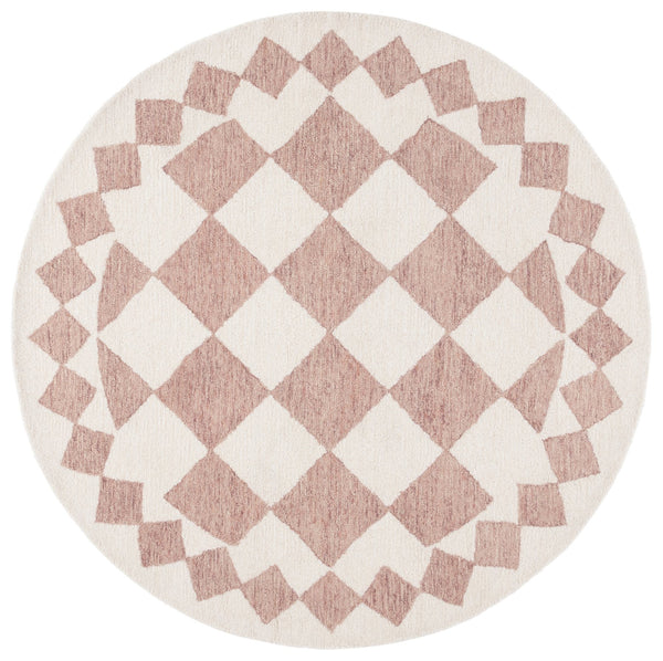Safavieh Ebony Hand-tufted Area Rug - Elegant Modern Design In Soft Wool & Jute For Stylish Home Decor Pink ,Ivory 60% Wool,15% Jute,15% Polyester,10% Cotton Ebn137p-4