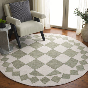 Safavieh Ebony Hand-tufted Area Rug - Elegant Modern Design In Soft Wool & Jute For Stylish Home Decor Green ,Ivory 60% Wool,15% Jute,15% Polyester,10% Cotton Ebn137y-6r