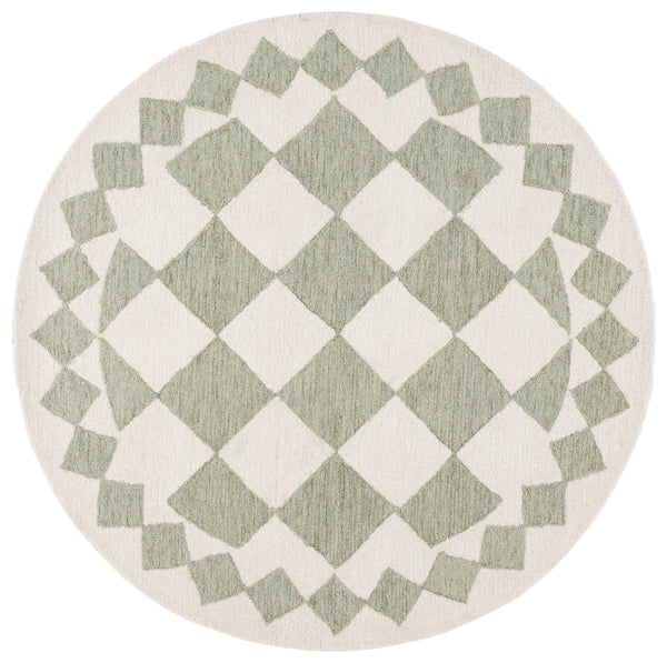 Safavieh Ebony Hand-tufted Area Rug - Elegant Modern Design In Soft Wool & Jute For Stylish Home Decor Green ,Ivory 60% Wool,15% Jute,15% Polyester,10% Cotton Ebn137y-6r