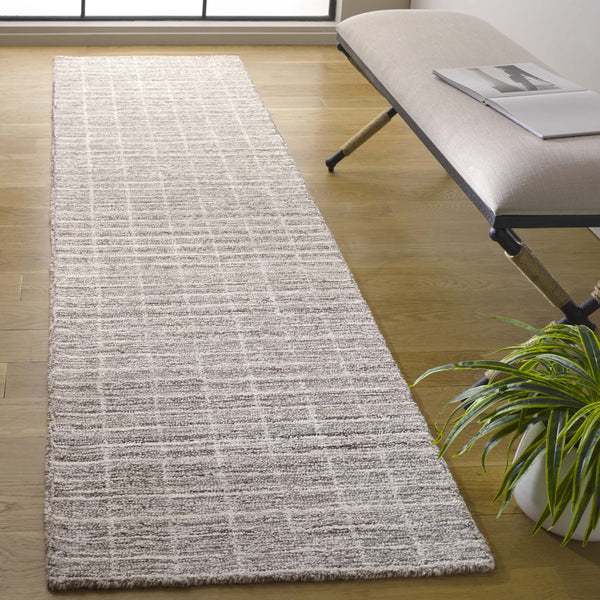 Safavieh Ebony Luxurious Modern Elegance Runner Rug In Soft Ivory And Beige For Timeless Home Décor Natural ,Grey 85% Wool,15% Cotton Ebn139f-6r