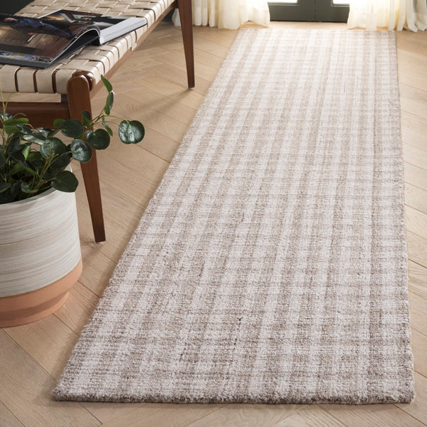 Safavieh Ebony Elegant Hand-tufted Wool And Cotton Area Rug With Modern Grid Design For Stylish Interiors Beige ,Ivory 85% Wool,15% Cotton Ebn140b-3