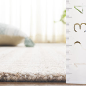 Safavieh Ebony Handcrafted Modern Rug - Plush Wool Blend, Elegant Minimalist Design For Contemporary Spaces Beige ,Ivory 85% Wool,15% Cotton Ebn140b-6r