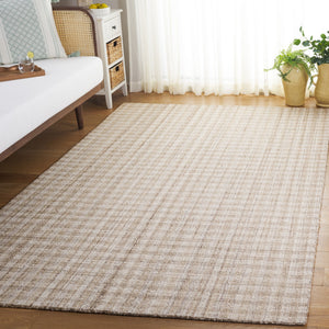 Safavieh Ebony Hand-Tufted 9X12 Wool-Cotton Rug In Beige Ivory Grid — Plush 3/8" Low-Profile Elegance 3'-0" x 3'-0" EBN140B-3SQ