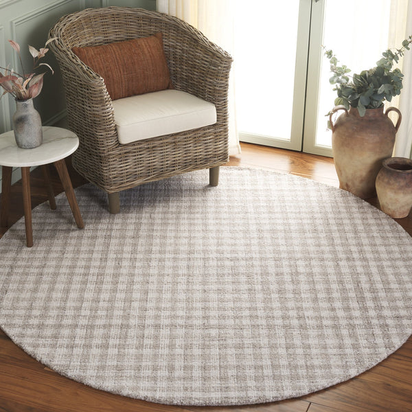 Safavieh Ebony Handcrafted Modern Rug - Plush Wool Blend, Elegant Minimalist Design For Contemporary Spaces Beige ,Ivory 85% Wool,15% Cotton Ebn140b-6r