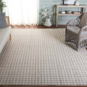 Safavieh Ebony Elegant Hand-tufted Wool And Cotton Area Rug With Modern Grid Design For Stylish Interiors Beige ,Ivory 85% Wool,15% Cotton Ebn140b-3