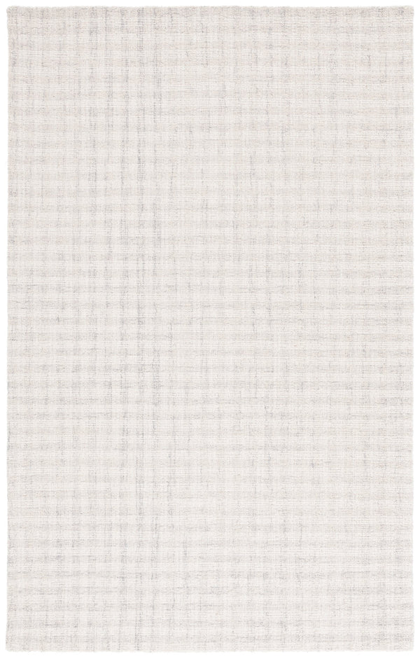 Safavieh Ebony Handcrafted Modern Rug - Plush Wool Blend, Elegant Minimalist Design For Contemporary Spaces Light Grey ,Ivory 85% Wool,15% Cotton Ebn140f-8