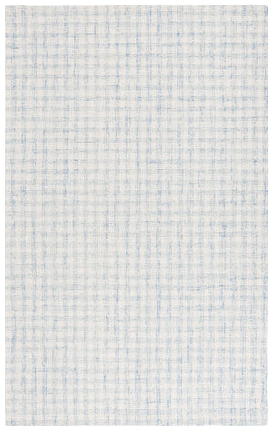 Safavieh Ebony Handcrafted Modern Rug - Plush Wool Blend, Elegant Minimalist Design For Contemporary Spaces Blue ,Ivory 85% Wool,15% Cotton Ebn140m-6r