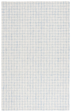 Safavieh Ebony Hand-Tufted 9X12 Blue Ivory Area Rug — Wool-Cotton Low Pile, Durable, Modern Elegance 3'-0" x 3'-0" EBN140M-3SQ