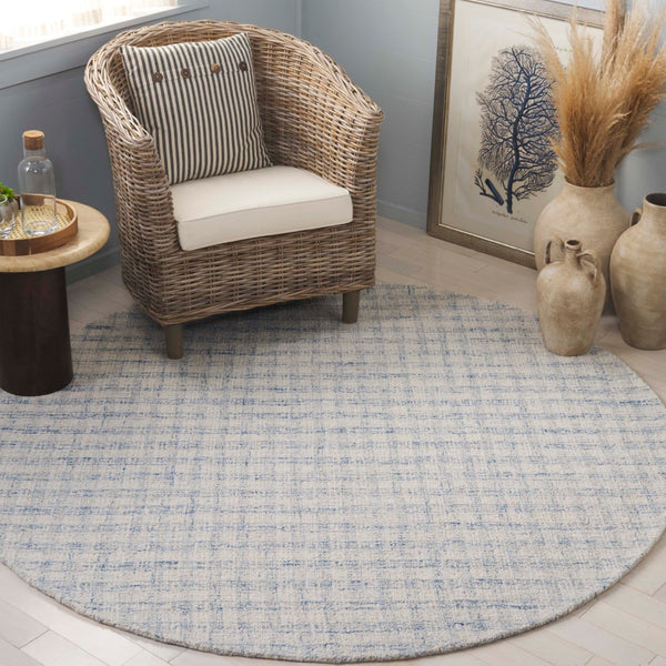 Safavieh Ebony 140m Blue Ivory Blue ,Ivory 85% Wool,15% Cotton Ebn140m-3