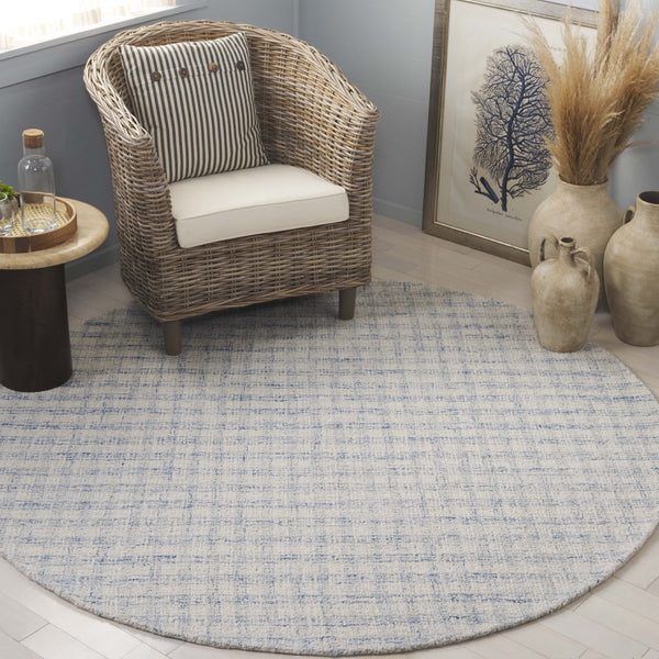Safavieh Ebony Hand-Tufted Wool-Cotton Area Rug 9X12 In Blue And Ivory — Low Pile, Durable, Elegant 2'-3" x 13'-0" EBN140M-213