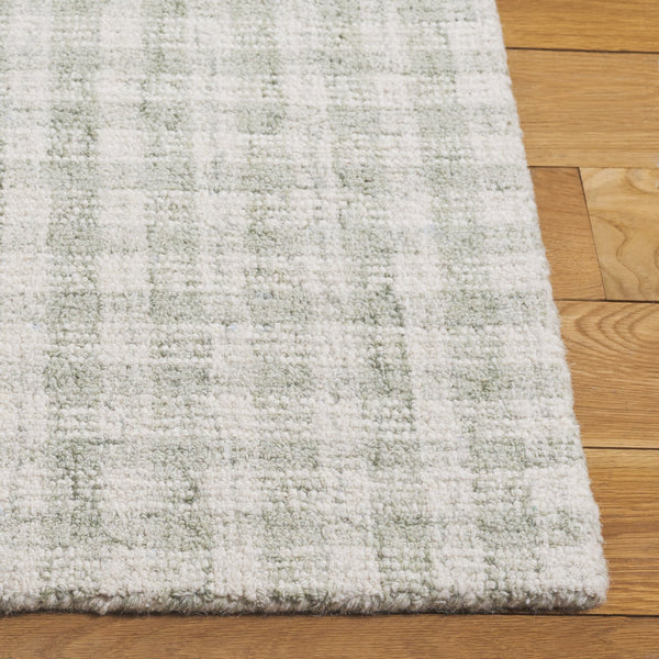 Safavieh Ebony Handcrafted Modern Rug - Plush Wool Blend, Elegant Minimalist Design For Contemporary Spaces Sage ,Ivory 85% Wool,15% Cotton Ebn140w-6r