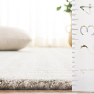 Safavieh Ebony Handcrafted Modern Rug - Plush Wool Blend, Elegant Minimalist Design For Contemporary Spaces Sage ,Ivory 85% Wool,15% Cotton Ebn140w-6r