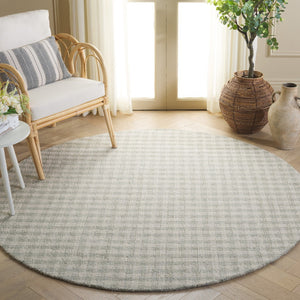 Safavieh Ebony Elegant Hand-tufted Wool And Cotton Area Rug With Modern Grid Design For Stylish Interiors Sage ,Ivory 85% Wool,15% Cotton Ebn140w-3