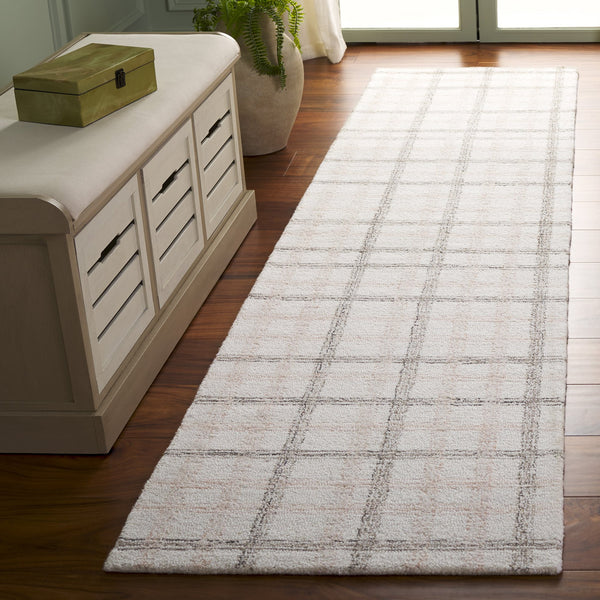 Safavieh Ebony Hand-Tufted Beige Ivory Rug 8X10 – Wool-Cotton Blend, Subtle Grid Pattern, Scandinavian Calm 9'-0" x 12'-0" EBN141B-9