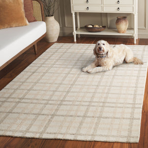 Safavieh Ebony Hand-Tufted Beige Ivory Rug 8X10 – Wool-Cotton Blend, Subtle Grid Pattern, Scandinavian Calm 9'-0" x 12'-0" EBN141B-9