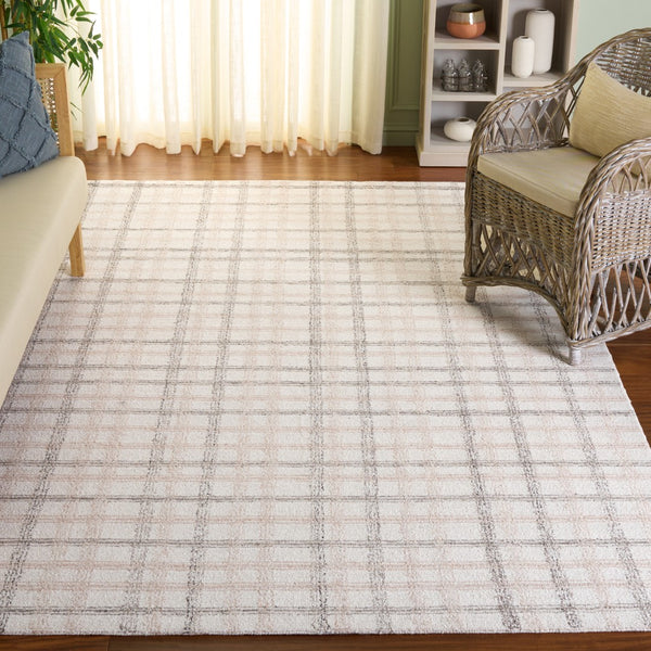 Safavieh Ebony Hand-tufted Area Rug - Luxurious Wool & Cotton Blend For Stylish Comfort In Any Space Beige ,Ivory 85% Wool,15% Cotton Ebn141b-3