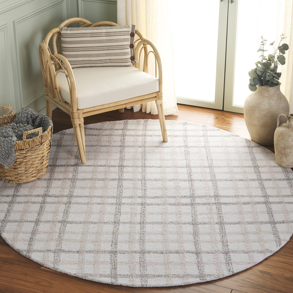 Safavieh Ebony Hand-Tufted Beige Ivory Rug 8X10 – Wool-Cotton Blend, Subtle Grid Pattern, Scandinavian Calm 9'-0" x 12'-0" EBN141B-9