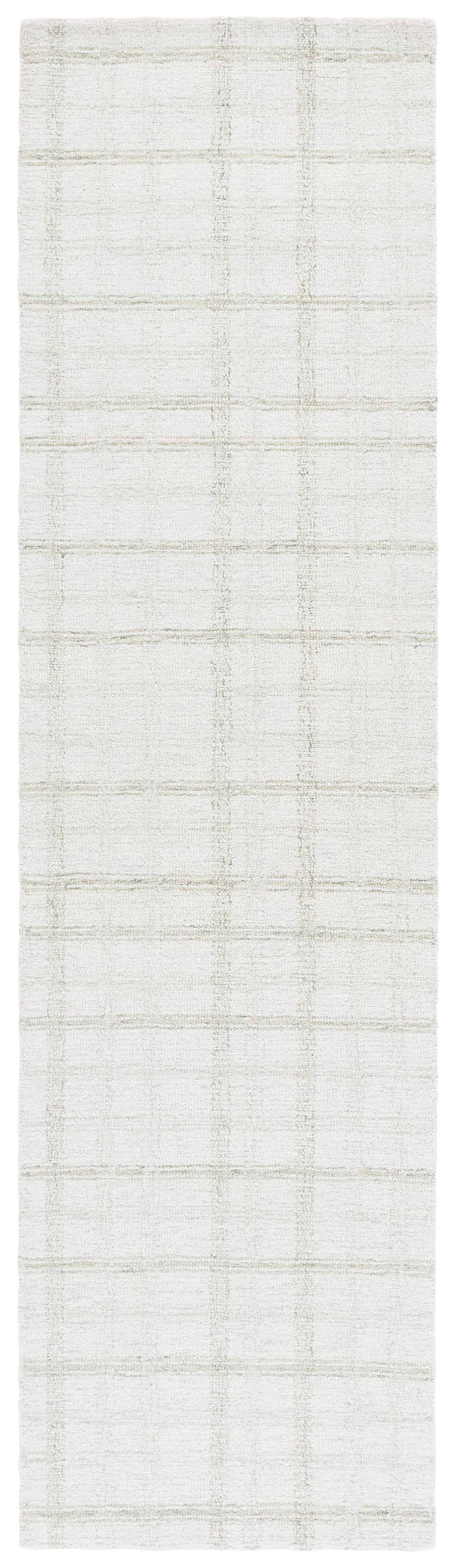 Safavieh Ebony Modern Hand-tufted Area Rug - Plush Wool Blend, Elegant Grid Design For Timeless Home Style Sage ,Ivory 85% Wool,15% Cotton Ebn141w-8
