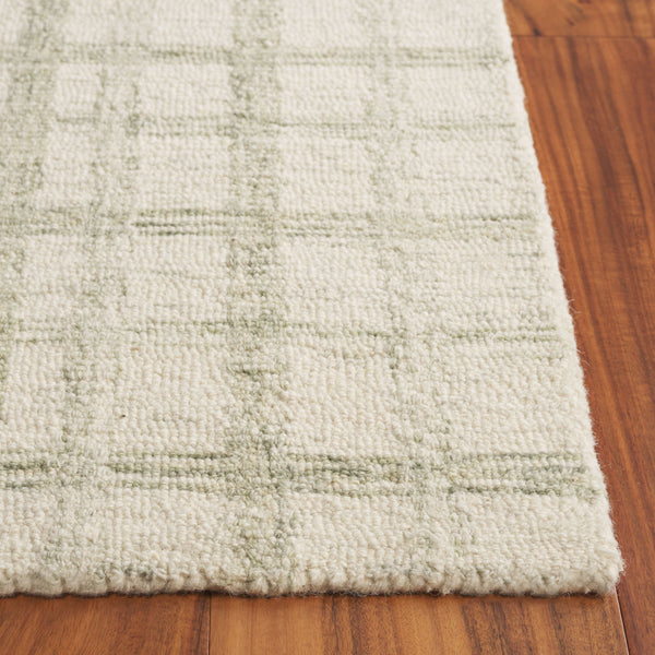 Safavieh Ebony Modern Hand-tufted Area Rug - Plush Wool Blend, Elegant Grid Design For Timeless Home Style Sage ,Ivory 85% Wool,15% Cotton Ebn141w-8