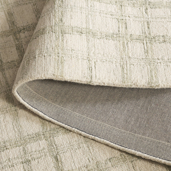 Safavieh Ebony Modern Hand-tufted Area Rug - Plush Wool Blend, Elegant Grid Design For Timeless Home Style Sage ,Ivory 85% Wool,15% Cotton Ebn141w-8