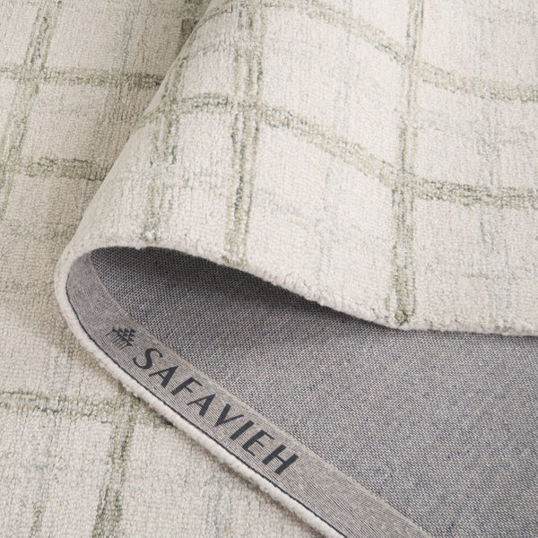 Safavieh Ebony Hand-tufted Area Rug - Luxurious Wool & Cotton Blend For Stylish Comfort In Any Space Sage ,Ivory 85% Wool,15% Cotton Ebn141w-3