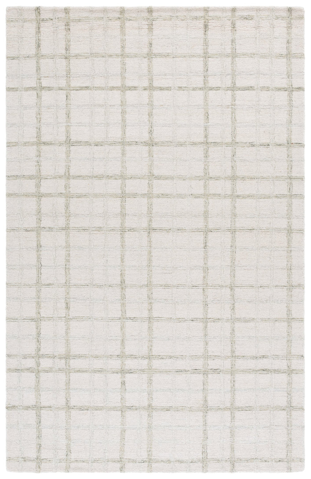 Safavieh Ebony Modern Hand-tufted Area Rug - Plush Wool Blend, Elegant Grid Design For Timeless Home Style Sage ,Ivory 85% Wool,15% Cotton Ebn141w-8